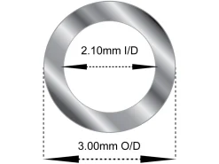 950 Platinum Tube, Ref 5, Outside Diameter 3.0mm, Inside Diameter 2.1mm, 0.45mm Wall Thickness