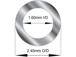 950 Platinum Tube, Ref 8, Outside Diameter 2.4mm, Inside Diameter 1.6mm, 0.4mm Wall Thickness