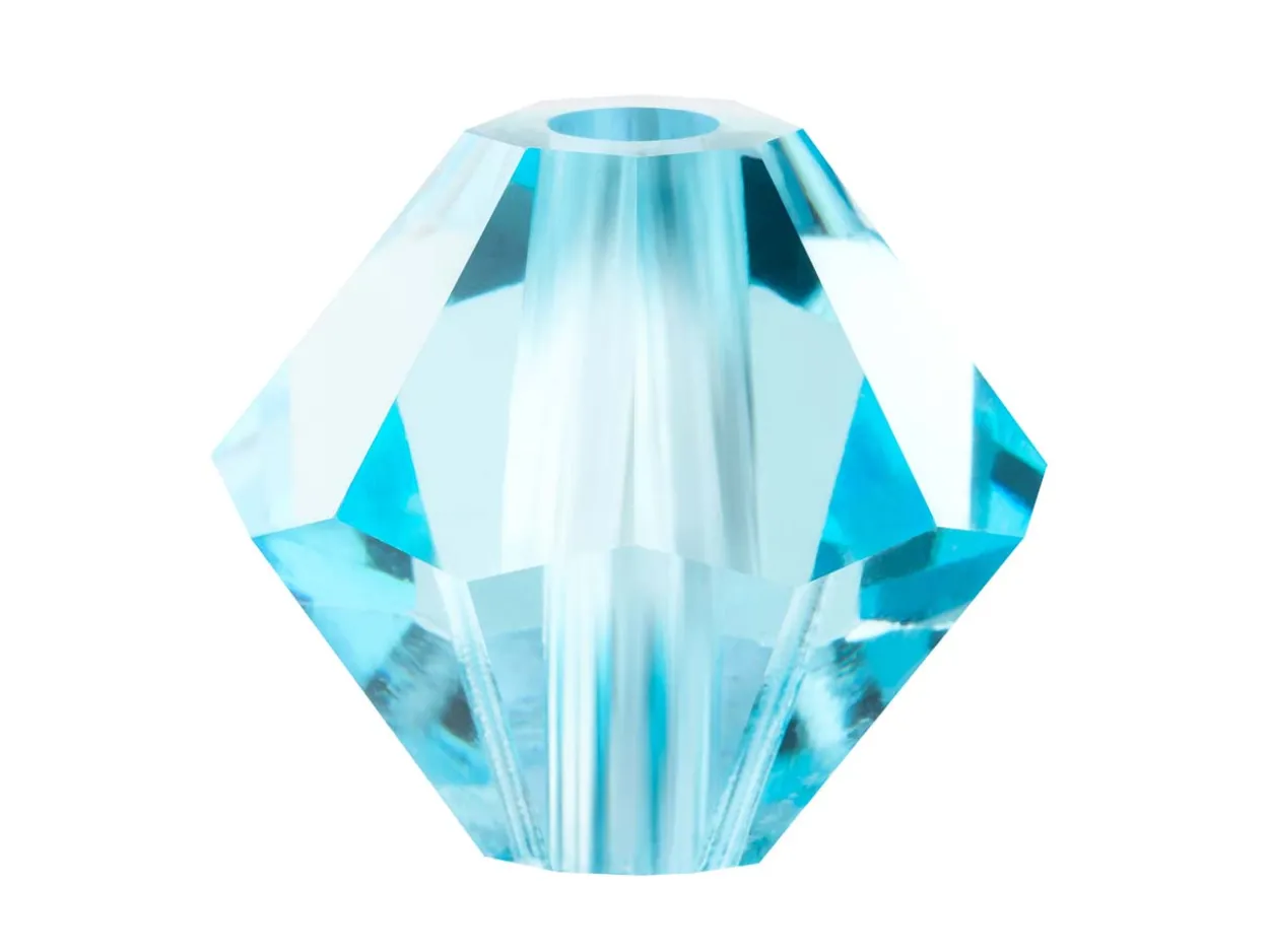 Preciosa Crystal Pack of 24, Bicone, 4mm, Aqua Bohemica