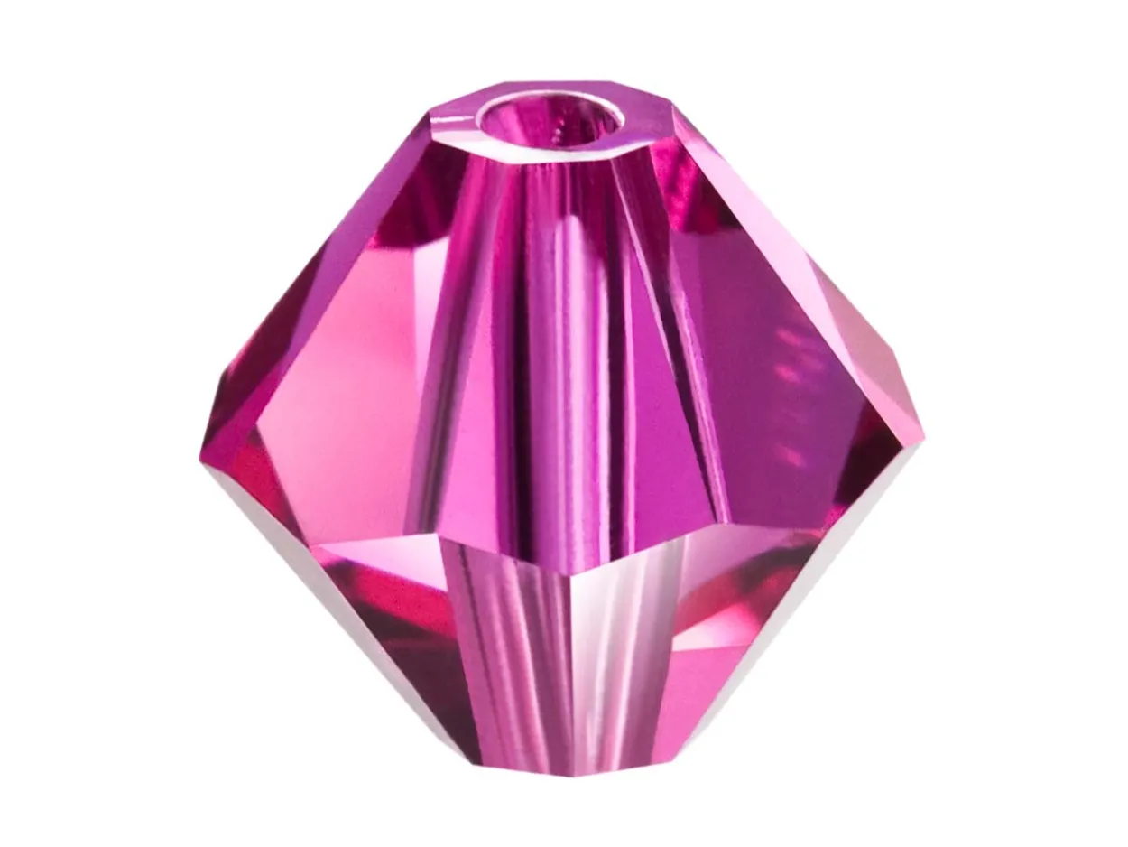 Preciosa Crystal Pack of 12, Bicone, 6mm, Fuschia