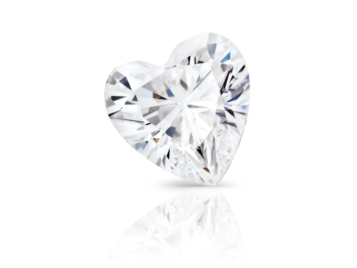 Preciosa Cubic Zirconia, Heart, 2 X 2mm, White