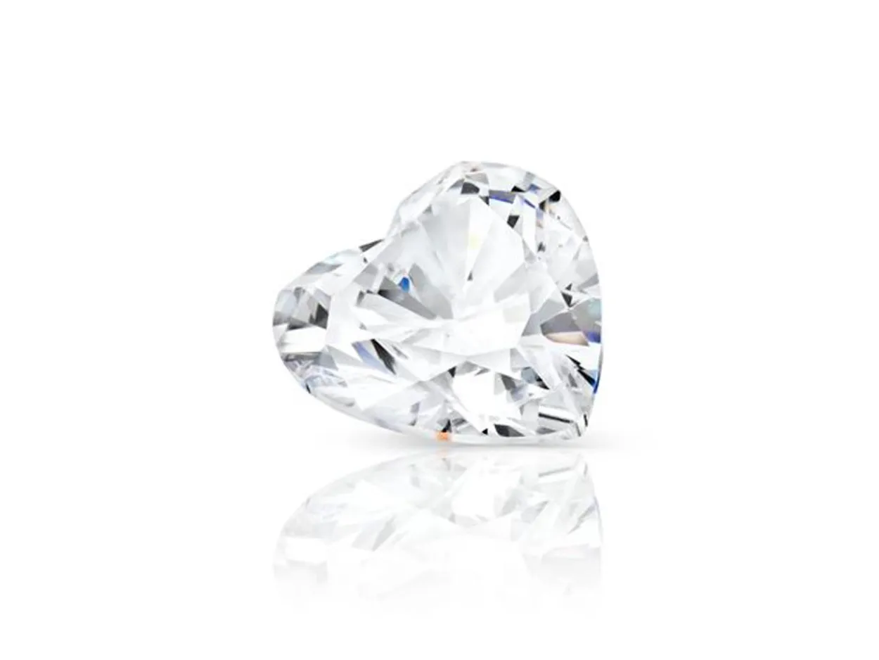 Preciosa Cubic Zirconia, Heart, 2 X 2mm, White
