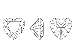 Preciosa Cubic Zirconia, Heart, 2 X 2mm, White