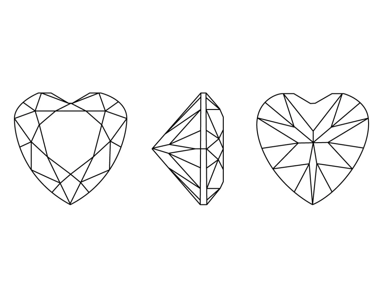 Preciosa Cubic Zirconia, Heart, 2 X 2mm, White