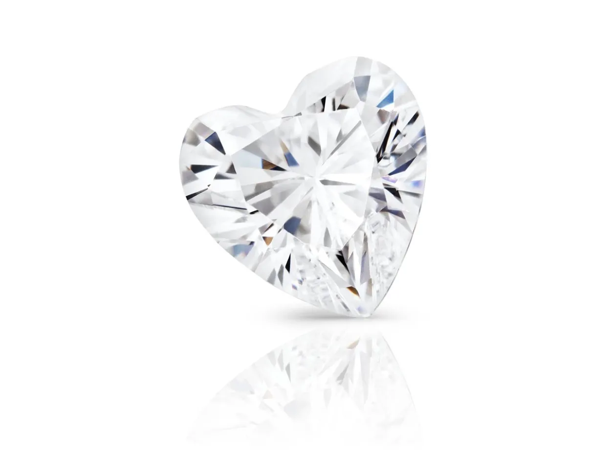 Preciosa Cubic Zirconia, Heart, 5 X 5mm, White