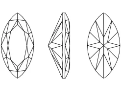 Preciosa Cubic Zirconia, Marquise Diamond, 6 X 3mm, White