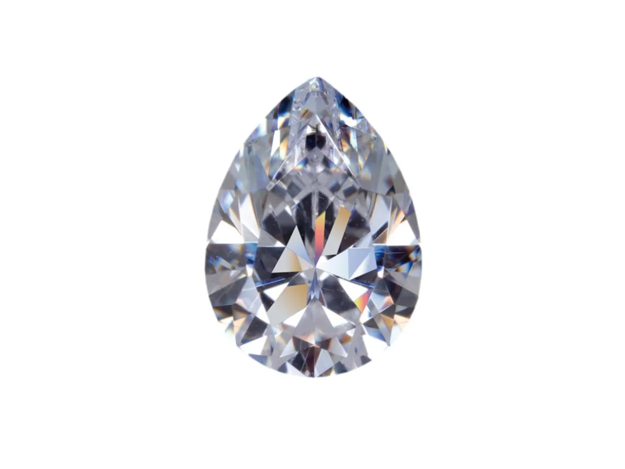 Preciosa Cubic Zirconia, Pear Diamond, 7 X 5mm, White