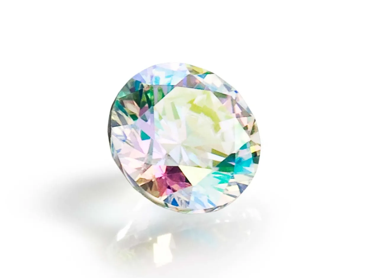 Preciosa Cubic Zirconia, The Alpha Round Brilliant, 2mm, Aurora Borealis