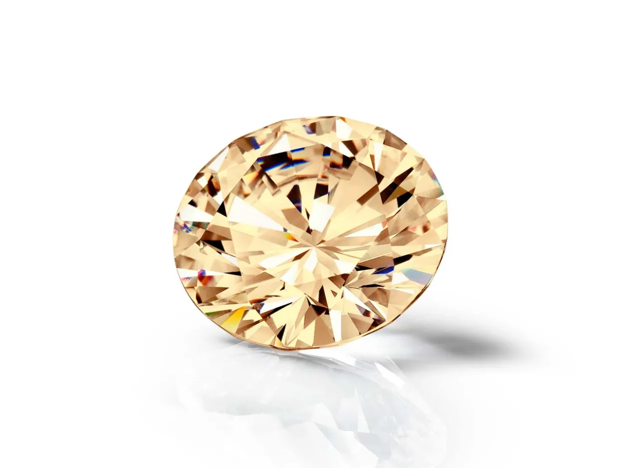 Preciosa Cubic Zirconia, The Alpha Round Brilliant, 1mm, Champagne