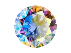 Preciosa Cubic Zirconia, The Alpha Round Brilliant, 1mm, Aurora Borealis