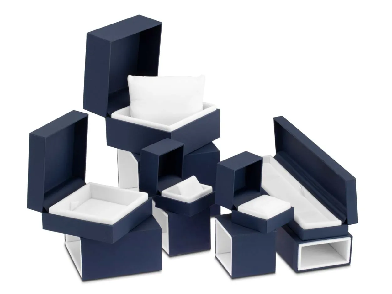 Premium Blue Soft Touch Ring Box