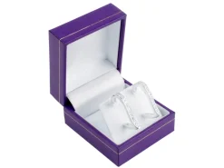 Purple Leatherette Stud Earring Box