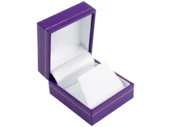 Purple Leatherette Stud Earring Box
