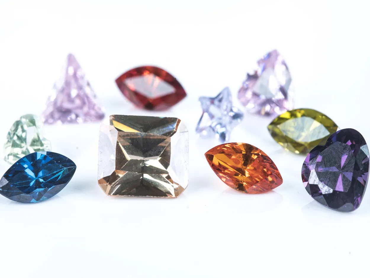Rainbow Cubic Zirconia, Mixed Shapes, Pack of 17