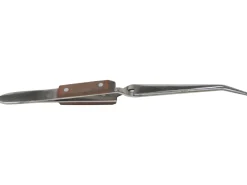 Reverse Action Tweezer, Bent, Insulated, With Curved Tips