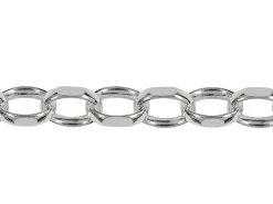 Rhodium Plated 5.4mm Diamond Cut Oval Belcher Chain 18