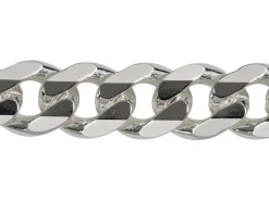 Rhodium Plated 9.3mm Diamond Cut Curb Chain 18