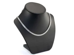 Rhodium Plated 5.7mm Diamond Cut Tight Curb Chain 18