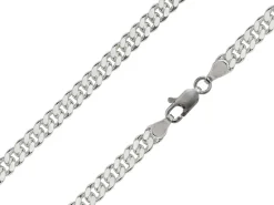 Rhodium Plated 4.9mm Diamond Cut Tight Curb Chain 18"/45cm Unhallmarked