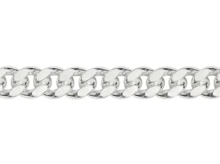 Rhodium Plated 4.9mm Diamond Cut Tight Curb Chain 18