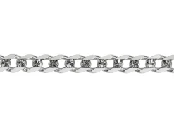 Rhodium Plated 3.6mm Diamond Cut Pavé Curb Chain 18