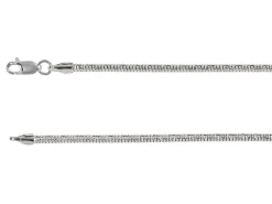 Rhodium Plated 2.3mm Diamond Cut Round Snake Chain 18"/45cm Unhallmarked