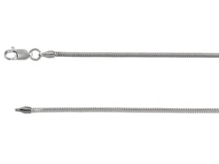 Rhodium Plated 1.9mm Diamond Cut Round Snake Chain 18/45cm Unhallmarked