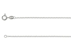 Rhodium Plated 1.4mm Diamond Cut Oval Trace Chain 18"/45cm Unhallmarked