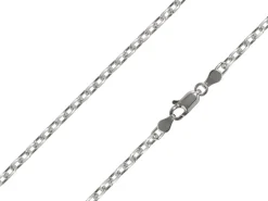 Rhodium Plated 2.9mm Diamond Cut Oval Trace Chain 18"/45cm Unhallmarked