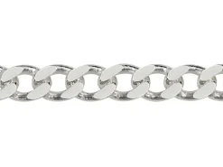 Rhodium Plated 5.7mm Flat Filed Curb Chain 18