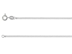 Rhodium Plated 1.7mm Flat Filed Curb Chain 18"/45cm Unhallmarked