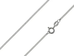 Rhodium Plated 1.4mm Flat Filed Curb Chain 18"/45cm Unhallmarked