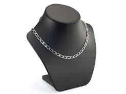 Rhodium Plated 5.4mm Flat Filed Open Curb Chain 18