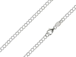 Rhodium Plated 3.5mm Flat Filed Round Trace Chain 18"/45cm Unhallmarked
