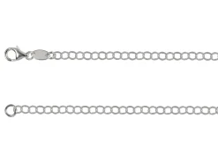 Rhodium Plated 3.5mm Flat Filed Round Trace Chain 18"/45cm Unhallmarked