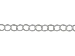 Rhodium Plated 3.5mm Flat Filed Round Trace Chain 18