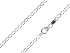 Rhodium Plated 3.6mm Oval Trace Chain 18"/45cm Unhallmarked