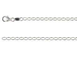 Rhodium Plated 3.6mm Oval Trace Chain 18"/45cm Unhallmarked