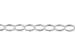 Rhodium Plated 3.6mm Oval Trace Chain 18