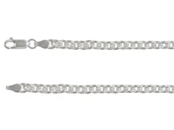 Rhodium Plated 4.5mm Oval Trace Chain 18"/45cm Unhallmarked