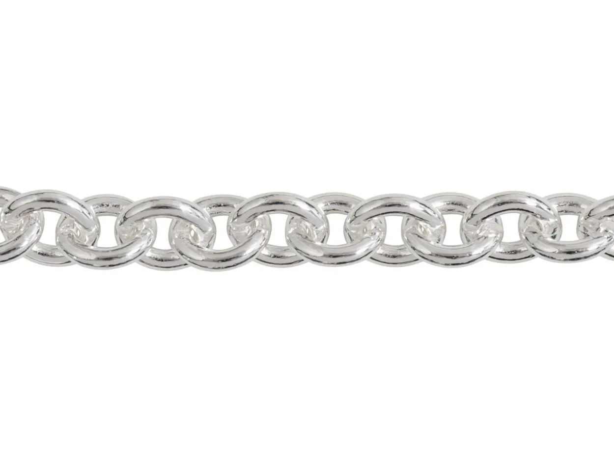 Rhodium Plated 4.5mm Oval Trace Chain 18"/45cm Unhallmarked