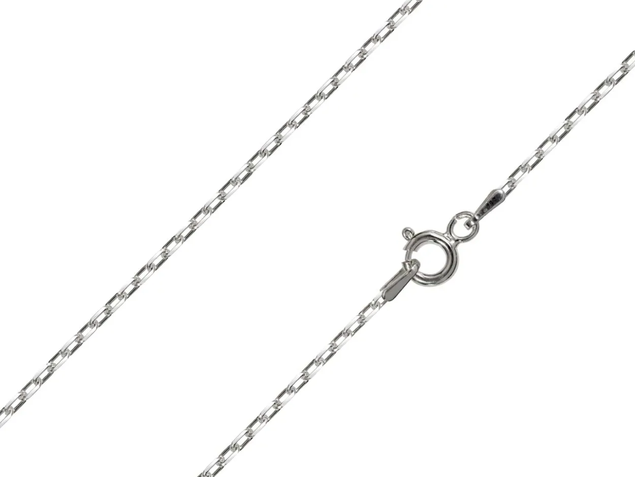 Rhodium Plated 1.7mm Paperclip Chain 18"/45cm Unhallmarked
