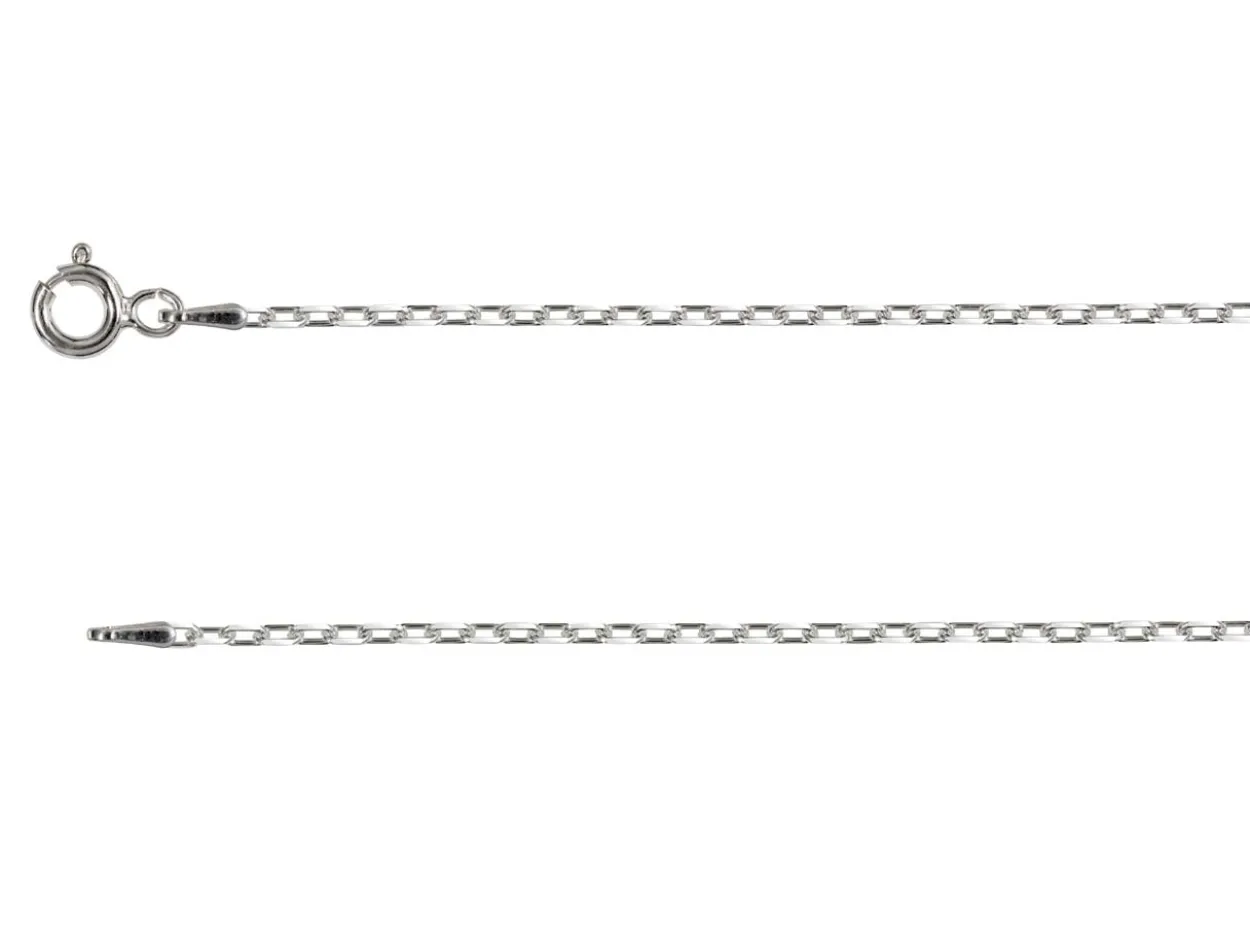 Rhodium Plated 1.7mm Paperclip Chain 18"/45cm Unhallmarked