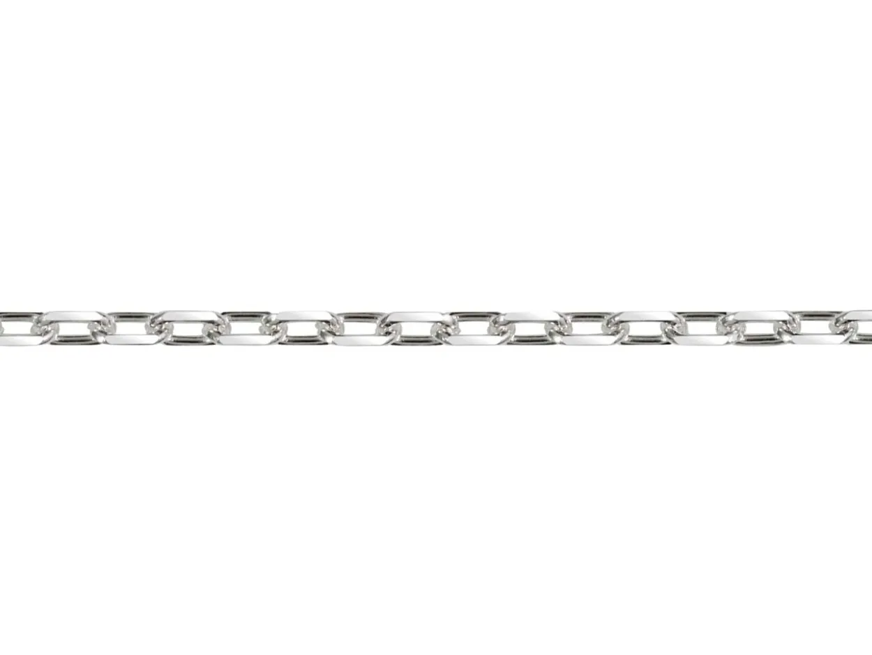 Rhodium Plated 1.7mm Paperclip Chain 18"/45cm Unhallmarked
