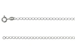 Rhodium Plated 2.4mm Rhombus Curb Chain 18"/45cm Unhallmarked