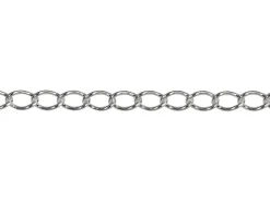 Rhodium Plated 2.4mm Rhombus Curb Chain 18