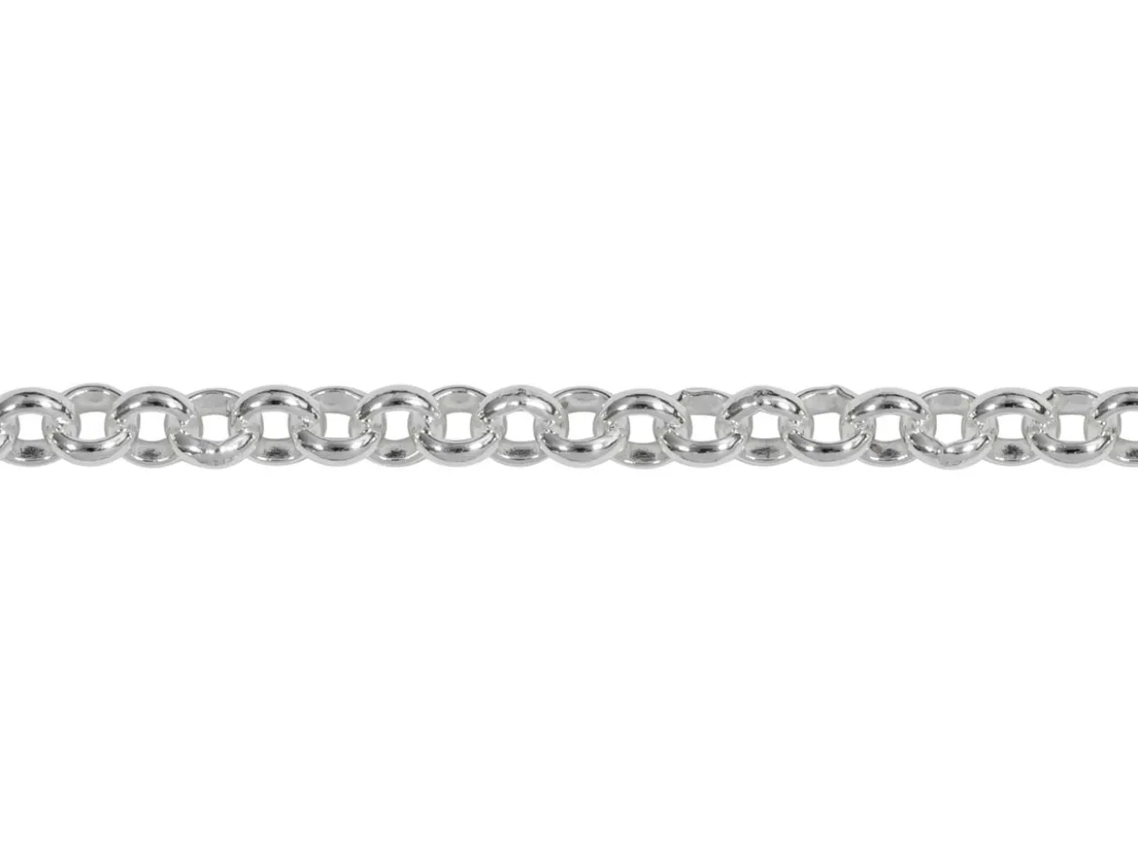 Rhodium Plated 2.58mm Round Belcher Chain 18"/45cm Unhallmarked