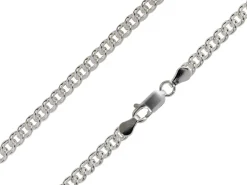 Rhodium Plated 4.5mm Round Curb Chain 18"/45cm Unhallmarked