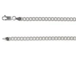 Rhodium Plated 4.5mm Round Curb Chain 18"/45cm Unhallmarked