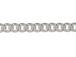 Rhodium Plated 4.5mm Round Curb Chain 18
